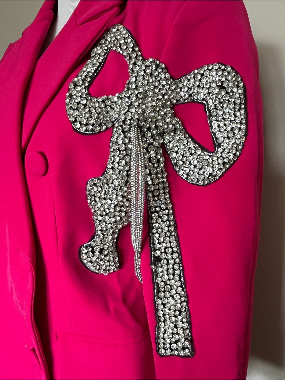 NWT Beulah Style Hot Pink Embellished Bow Jacket/Blazer Size Medium - Picture 5 of 16